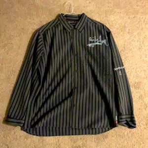 Quicksilver pinstripe button up longsleeve shirt